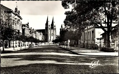 Ak Landau in der Pfalz, Kathedrale, Straßenpartie