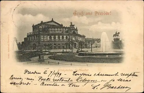 Ak Dresden Altstadt, Königliches Hoftheater