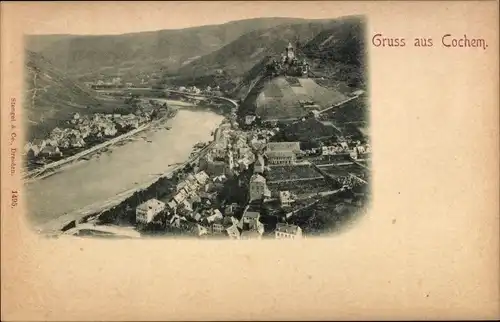 Ak Cochem an der Mosel, Ort mit Umgebung