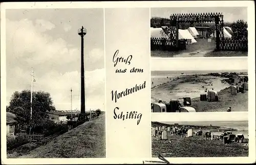Ak Schillig Wangerland in Friesland, Strandleben, Zeltplatz Schillig