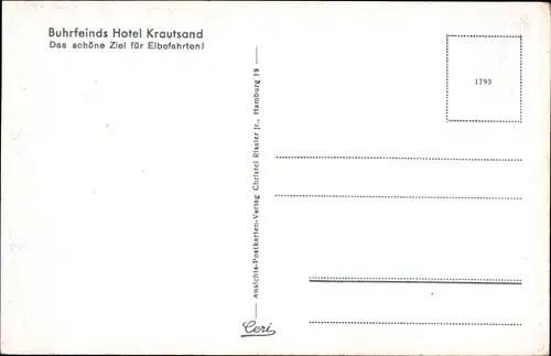 Ak Elbinsel Krautsand Drochtersen im Kreis Stade, Buhrfeind's Hotel Krautsand, Seebrücke, Anleger