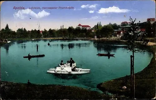 Ak Apolda in Thüringen, Lohteich, Herressener Promenade