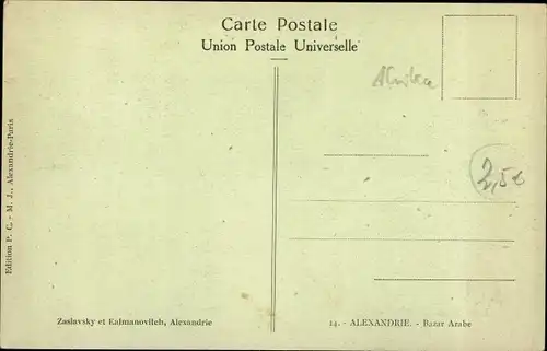 Ak Alexandria Ägypten, Arabian Bazar, Marktszene