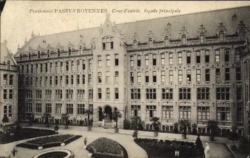 Ak Froyennes Tournai Wallonien Hennegau, Pensionnat Passy Froyennes, Cour d'entree, facade