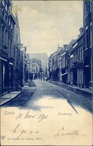 Ak Gouda Südholland Niederlande, Tiendeweg