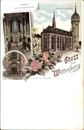 Litho Lutherstadt Wittenberg, Schlosskirche, Innenansicht