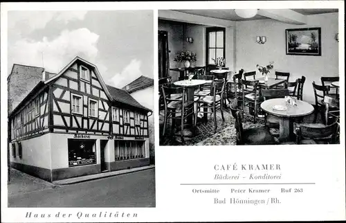 Ak Bad Hönningen Kreis Neuwied, Café Kramer, Innenansicht