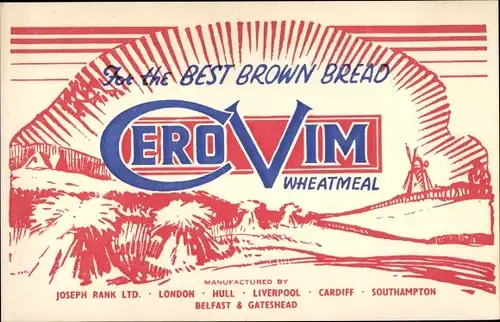 Ak For the best Brown Bread Cero Vim Wheatmeal, Werbung, Mehl, Windmühle