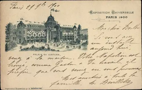 Litho Paris, Exposition Universelle de 1900, Palais du Costume