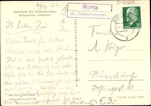 Ak Landpoststempel Sachsen Anhalt, Rotta (Kr. Gräfenhainichen)