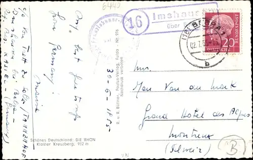 Ak Landpoststempel 16 Imshausen über Bebra