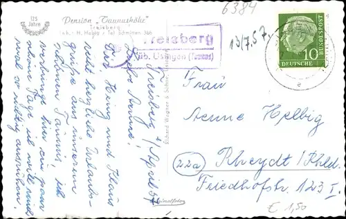 Ak Landpoststempel Treisberg üb. Usingen (Taunus)