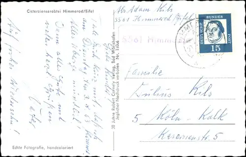 Ak Landpoststempel 5561 Himmerod