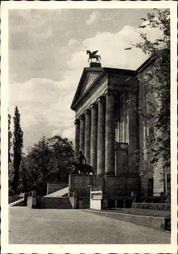 Ak Poznań Posen, Partie am Theater, Eingangsseite