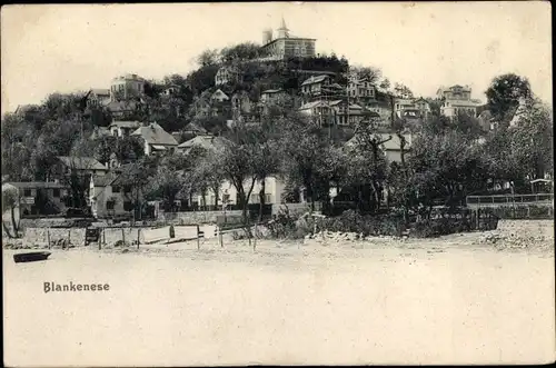 Ak Hamburg Altona Blankenese, Blick auf den Süllberg vom Strand aus