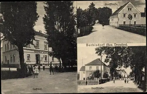 Ak Berbisdorf Radeburg in Sachsen, Gasthof, Dorfstraße