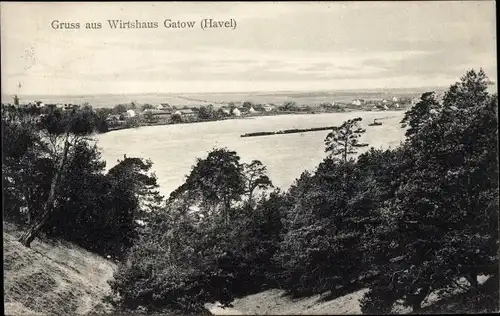 Ak Berlin Spandau Gatow, Wirtshaus Gatow, Ortsansicht