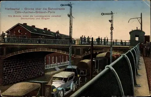 Ak Herbesthal Lontzen Wallonien Lüttich, Brücke über die Bahnstrecke, Deutsch Belgische Grenze