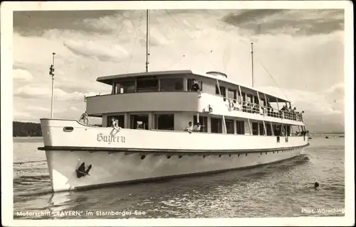 Ak Motorschiff Bayern auf dem Starnberger See