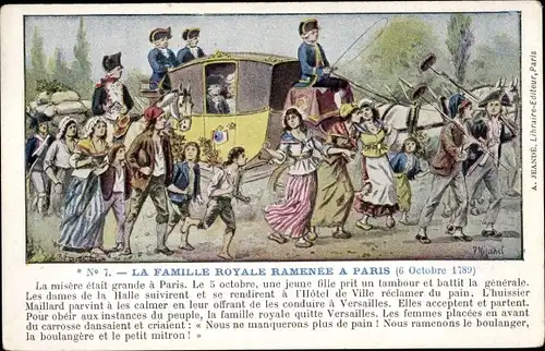 Künstler Ak La Famille Royale ramenee a Paris, 6. Octobre 1789