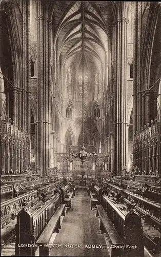 Ak City of Westminster London England, Westminster Abbey, Choir, East