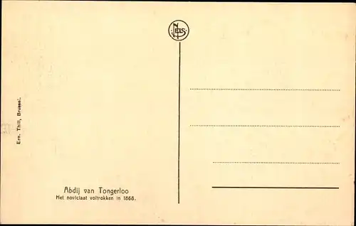 Ak Tongerlo Flandern Antwerpen, Abdij van Tongerloo, Het noviclaat voltrokken in 1868