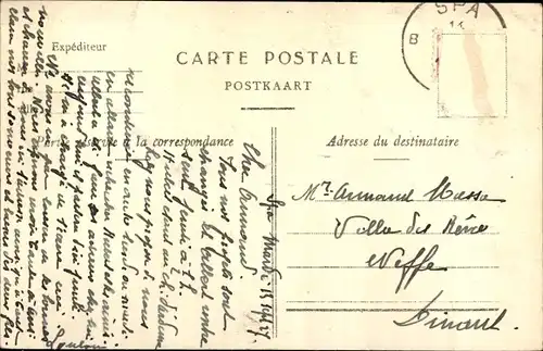 Ak Spa Wallonien Lüttich, Le Parc de Sept heures, Allee