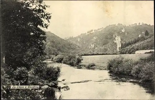 Ak Gendron Celles Wallonien Namur, La Lesse a Gendron, Berg, Fluss