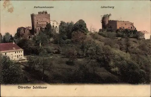 Ak Ottrott Elsass Bas Rhin, Ottrotter Schlösser, Rathsamhausen, Lützelburg