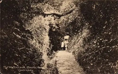 Ak Guernsey Kanalinseln, The Water Lane, Moulin Huet