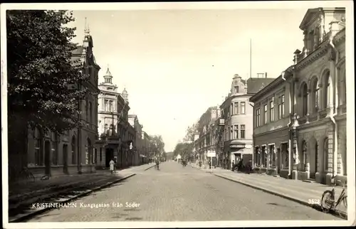 Ak Kristinehamn Schweden, Kungsgatan frän Söder