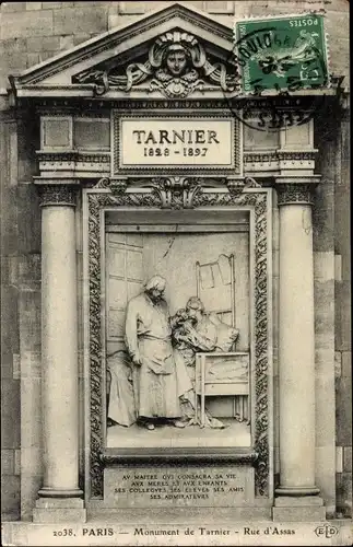 Ak Paris VI, Monument de Tarnier, Rue d'Assas