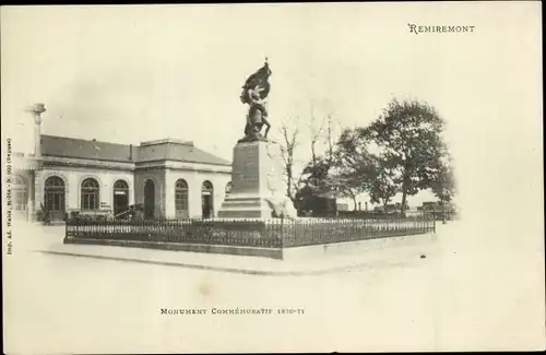 Ak Remiremont Lothringen Vosges, Monument Commemoratif