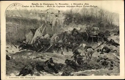 Künstler Ak Champigny Marne, La bataille de Champigny 30 novembre-3 décembre 1870