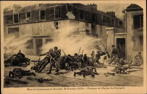 Ak Bourget Savoie, Mort Du Commandant Baroche 30 Octobre 1870, Fresque de l'Eglise