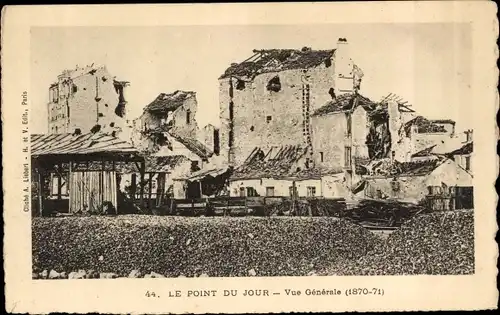 Ak Lyon Rhône, Le Point du Jour, Vue Generale 1870-71