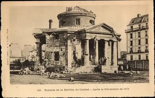 Ak Paris XIX La Villette, Rotonde de la Barrière du Combat après la Révolution de 1871
