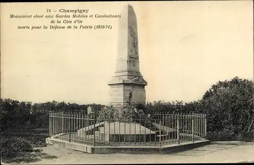 Ak Champigny Marne, Monument eleve aux Gardes Mobiles et Combatlants