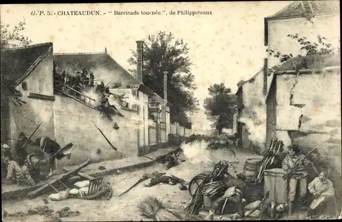 Ak Châteaudun Eure et Loir, Barricade tournee, de Philippoteaux