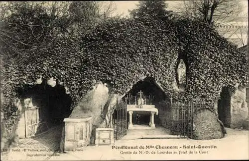 Ak Saint Quentin Aisne, Pensionnat de Mlle Chesneau, Grotte