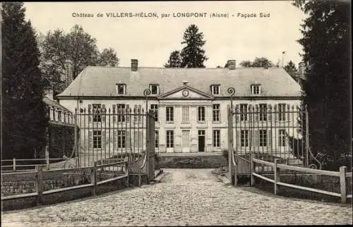 Ak Villers Hélon Aisne, Blick zum Schloss, Südfassade, Chateau