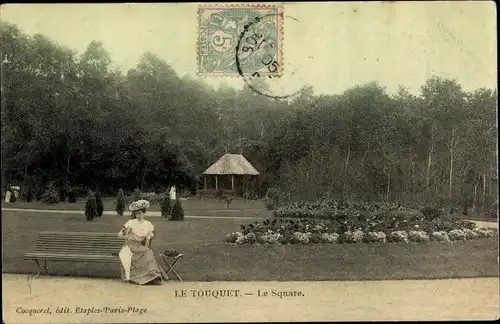 Ak Le Touquet Paris Plage Pas de Calais, Le Square