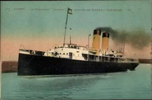 Ak Dieppe Seine Maritime, Le Paquebot Rouen, Service de Dieppe a Newhaven, Schiff
