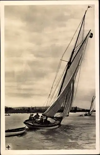 Ak Balatonfüred Ungarn, Sailing on the lake Balaton near Balatonfüred, Segelboote