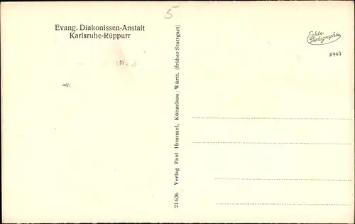 Ak Rüppurr Karlsruhe in Baden, Ev. Diakonissen Anstalt, Feierabendhaus