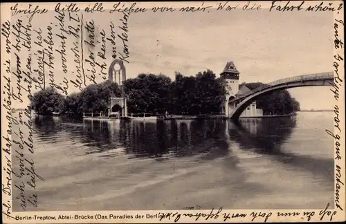 Ak Berlin Treptow, Abtei Brücke