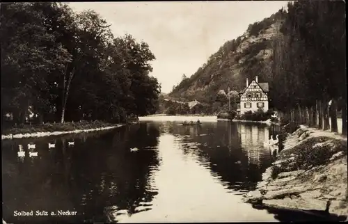 Ak Sulz am Neckar, Partie am Fluss