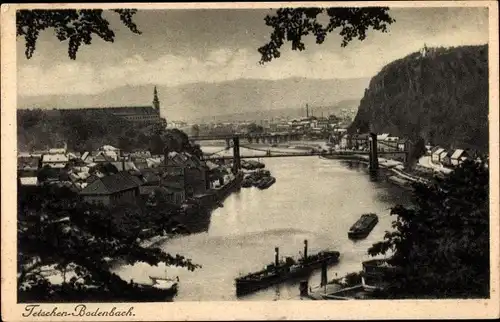 Ak Podmokly Bodenbach Děčín Tetschen an der Elbe Region Aussig, Panorama