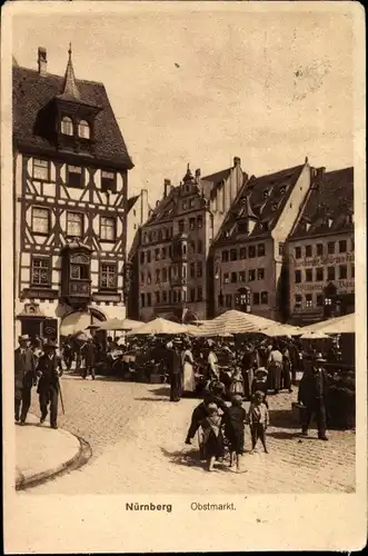 Ak Nürnberg in Mittelfranken, Obstmarkt