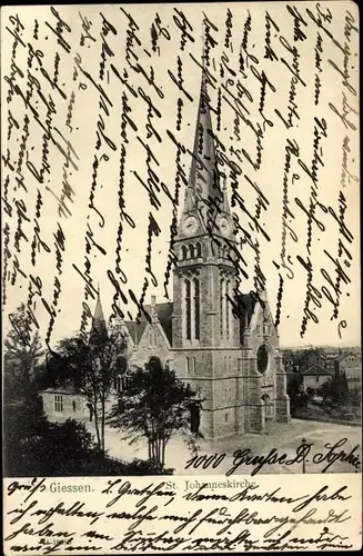 Ak Gießen an der Lahn Hessen, St. Johanneskirche